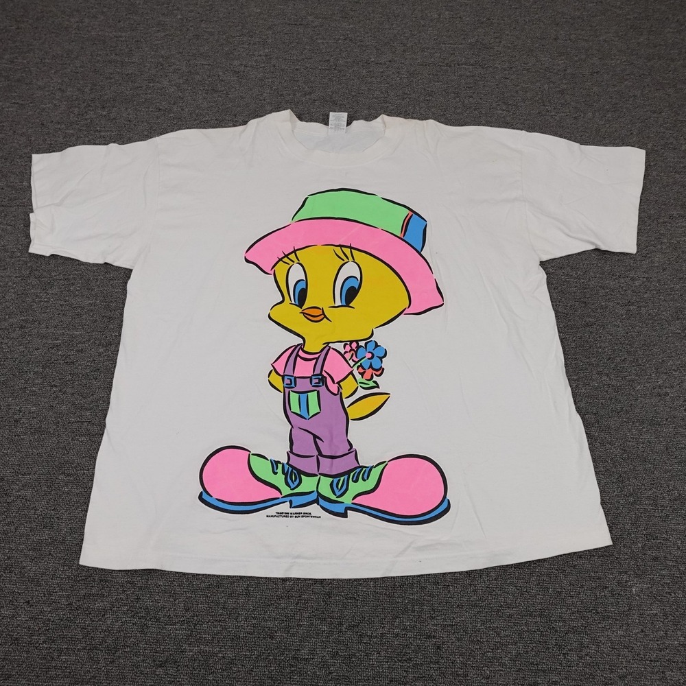 Vintage Tweety Bird Shirt Womens 22W Looney Tunes Sun Sportswear Single Stitch